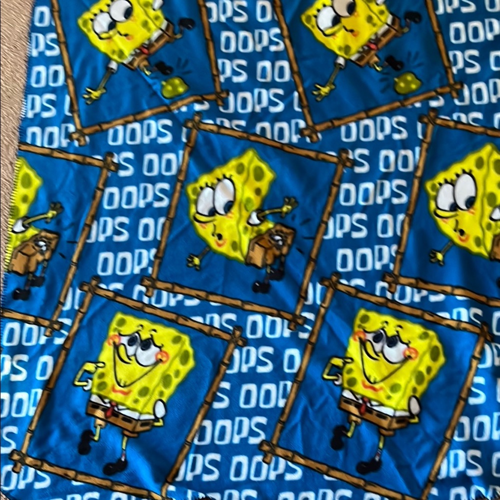 SpongeBob SquarePants Blue and Yellow Kids Blanket